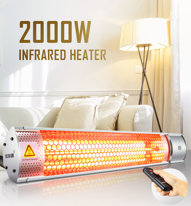 Maxkon 2000W Electric Outdoor Halogen Infrared Patio Heater Radiant Heater