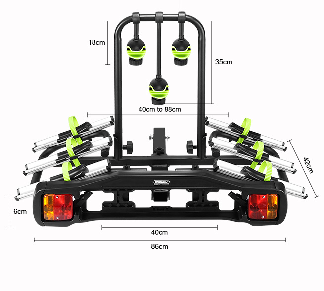 3 Bike Carrier Rack Towbar Bike Rack Hitch Mount Bicycle Holder for Car SUV Truck